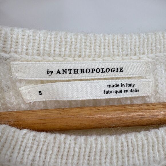 Anthropologie Butterfly Sleeve Sweater in Cream, Size Small, Italy - Picture 10 of 12